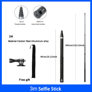 For Insta360 X5 X4 X3 Carbon Fiber Invisible Selfie Stick 1.5m 3m Bullet Time Bundle Tripod Handle for Insta 360 Accessories