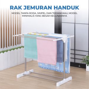 Jemuran Handuk Stainless Steel Tahan Bebas Rak Jemuran Handuk Rak Gantungan Handuk