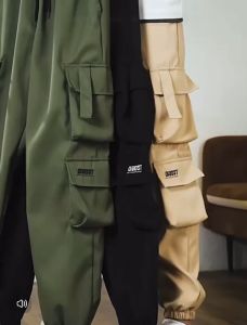 #064#L-5XL#กางเกงผู้ชายแฟชั่นผ้าคอตตอนทรงขาจั้มงานปักสวยๆมีกระเป๋าข้างเนื้อผ้าคุณภาพดีใส่สบาย