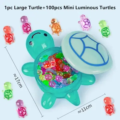 NEW SALE Night Glow Large Turtle+Mini Luminous Turtles Figurines Resin Craft Glowing Turtle Storage Ornament Landscape Desktop