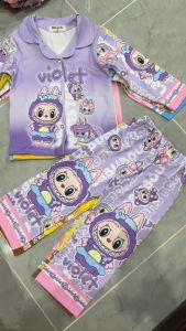 12-45kg LABUBU +Bộ pizama bé gái tay dài quần dài thun lạnh 3D loại 1 mềm mịn mặc siêu êm bền đẹp 119