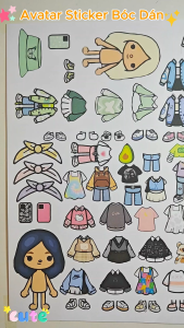 (34B)Bộ Avatar Sticker đồ chơi bóc dán đồ chơi giấy kết hợp sách tương tác