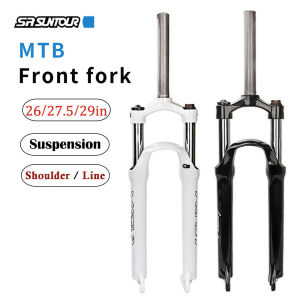 Suntour SR XCM MTB Bike 26 inch Front Fork Suspension Lock Travel 100mm Shoulder Wire Spring Bicycle Disc Forks Mountain Parts