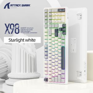 Attack Shark X98 Mechanical Keyboard 3-Mode Wireless (BT/2.4G/USB-C)  Hot Swap 80% Layout | RGB Backlight | 4000mAh Gasket Mount