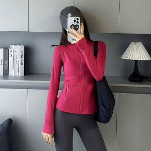Women's Yoga Sport Jacket: A Breathable Quick-Dry Solid Color Long Sleeve