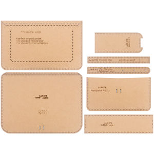 QJH Multi-Layer Crossbody Shoulder Bag Wallet Storage Kraft Paper Template DIY Leather Handmade Crafts - Laser Cut with Hole