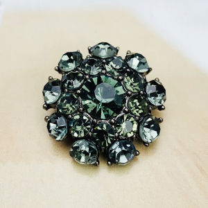 Nút Kim Loại Đính Đá Rhinestone Cao Cấp Nút Váy Nút Áo Sơ Mi Nút Trang Trí Màu Đen Nút Thủ Công DIY Từ Trung Quốc Đại Lục