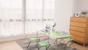 ⭐Garansi 1 tahun⭐Meja Lipat Portable /Meja jualan lipat /Meja Lipat Serbaguna /120*60cm Meja Jualan Serbaguna /Meja Lipat Aluminium +4 kursi/Meja Lipat Koper 4 Kursi Meja Lipat Meja Koper Aluminium meja Portable Kaki