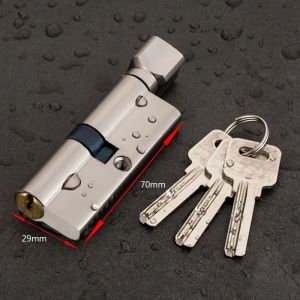 Door Cylinder Lock Biased 70mm 3 Keys Anti-Theft Entrance AB Door Lock Home Security Interior Bedroom Lock Cylinder