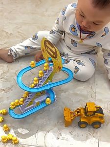 Childrens Toy Duck HyDren Climb Stairs Toys Track Slide Stairs Indoor Toy with LED Flashing Lights Baby Boys Girls Gift