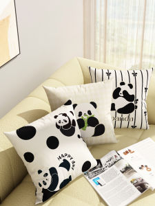 Panda Shaped Pillow Cute Animal Sleeping Cushion for Living Room Sofa Square Childrens Pillow Girls Bed Lovely Polyester Fiber Fill