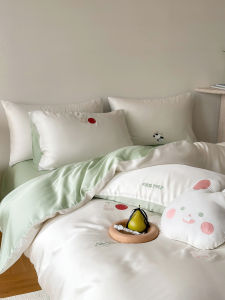 Cartoon Korean Style 60pcs Lyocell Silk Bedding Four-Piece Set Summer Cool Touch Cover Childrens Ice Silk Comforter Cover