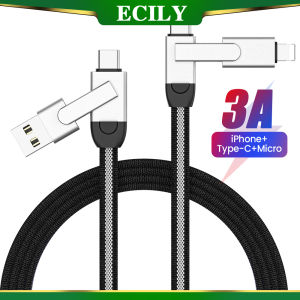 ECILY 60W 6 in1 sạc nhanh cáp dữ liệu USB C cáp cho i-Phone Samsung Huawei Xiaomi cáp sạc USB 1m