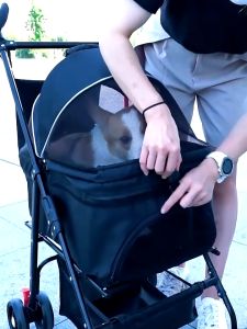 Passion รถเข็นสุนัขและแมว รถเข็นสัตว์เลี้ยงแบบถอดได้ รถเข็นสัตว์เลี้ยง 4 ล้อ รถเข็นแมว 2 ชั้น