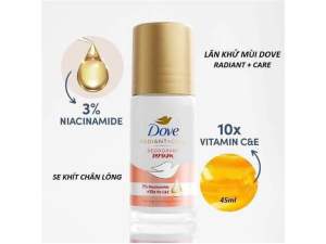 Combo lăn khử mùi Dove nữ 45ml giúp ngăn mùi hôi nách bổ sung Vitamin C&E giúp sáng da và se lỗ chân lông