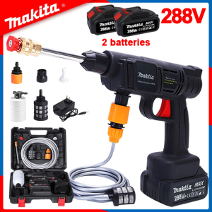 [COD] Japan Makita Wireless Car Washer 288V Rechargable Lithium Battery Portable High Pressure Washer Clean Water Gun Heavy Duty Pressure Gun Washers