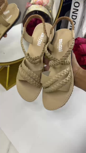 RD623 New Arrival Braided Strappy Sandals in Black Brown and Beige for Casual Wear