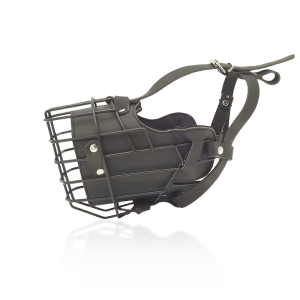 Stainless Steel Adjustable Dog Muzzle Cage - Breathable Anti-Bite Training Cover with Buckle for Medium/Large Dogs Allows Drink