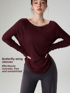 Fall Winter New Style Sport Long Sleeve Womens Modal Casual Loose Slimming Yoga Fitness T-shirt Moisture Wicking Quick Dry Breathable