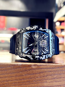 HRITO | Skeleton Automatic Mechanical Tourbillon Waterproof Luminescent Mens Watch