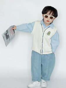 เสื้อกั๊กเด็ก 100% ผ้าฝ้าย แฟชั่นสวมใส่สบาย ปลอดภัยดีต่อสุขภาพ สำหรับฤดูใบไม้ร่วงและฤดูหนาว