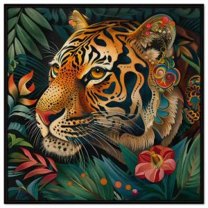 Tranh treo tường tranh dán tường Canvas con hổ tranh decor phong cách hiện đại màu acrylic.CGI-341