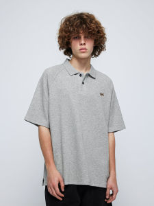 GTRG Trendy American Polo Neck Short Sleeve T-Shirt Heavyweight 300g High Color Retention Cotton for Men Summer Casual Wear