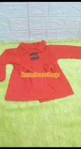 Kembarshop - Jaket Bayi Blazer Baby Mantel Hangat Lembut 0-9 Bulan Polos Merah