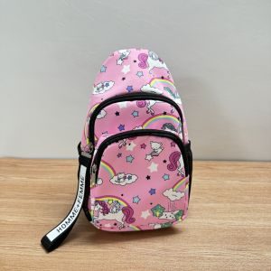 กระเป๋าคาดหน้าอกรูปมังกร Unicorns สำหรับเด็กผู้หญิง กระเป๋าสะพายข้างเด็กผู้หญิงสำหรับเดินทาง กระเป๋าสะพายไหล่แบบลำลองสำหรับเด็ก