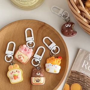 Móc treo balo túi chéo gắn charm hình con vật đồ ăn siêu dễ thương móc khóa mini tặng sinh nhật Xmas