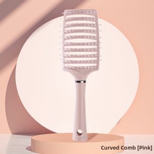 Ladys High Top Hair Comb Fluffy Hair Air Cushion Rib Bone Comb Long Hair Curling Massage Bent Comb Hairdressing Tool