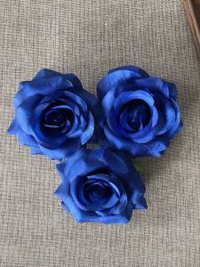 Dark Blue Raw Silk Rose Flower Headdress Hair Clips Hair Accessories Stage Performance Hairpin Brooch Dancing Dress Hair Accessory Hairpin