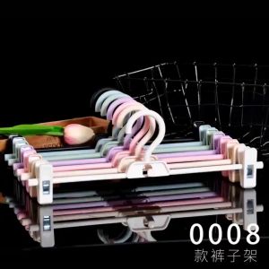 Hanger Trouser Pants Skirt Tudung Antiskid Drying Rack With 2 Clips Home Storage Clothes Adjustable Hangers Plastic