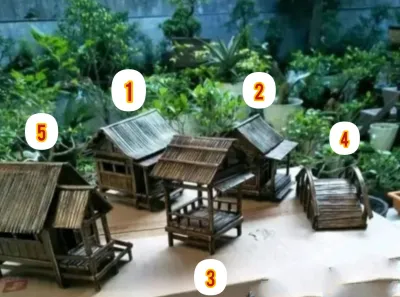 miniatur rumah kayu hiasan akuarium dan hiasan ruangan