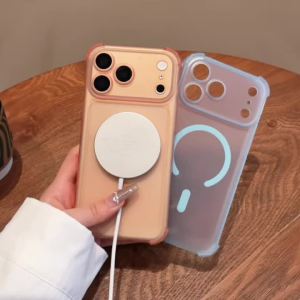 Matte Clear For Magsafe Magnetic Case For iPhone 17E Air 17 16 15 14 13 12 11 Pro Max Plus Four Corners Frosted PC Back Cover