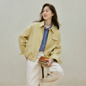 INMAN | Vintage Collarless Oversized Long Sleeve Jacket