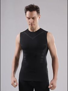Mens Compression Fitness Sleeveless Shirt Leggings Basketball Gym Fitness T-Shirt