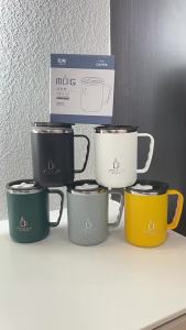 Ly Cà Phê Giữ Nhiệt Hai Lớp Bằng Thép Không Gỉ Có Tay Cầm Nắp Trượt Chống Rò Rỉ Cốc Giữ Nhiệt Dùng Cho Văn Phòng Và Du Lịch Đựng Trà Và Nước