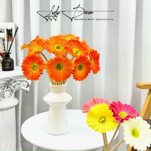 [TẶNG BÌNH] 10 cành TẶNG Bình - Hoa Đồng Tiền Cánh Xốp Đẹp dài 40cm. Trang Trí Phòng Khách. Hoa Lụa LyLy Decor