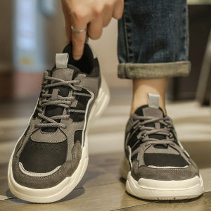 Mens Casual Shoes 2025 New Autumn Winter High Sensation Sports Trendy Shoes Increase Soft Bottom Black Versatile Heightening Black Shoes