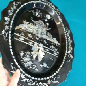 Tranh Dĩa sơn mài cẩn ốc Chùa Một Cột