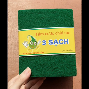 Tấm cước chùi rửa 3 SẠCH khổ lớn – Combo 10 tấm cho góc bếp