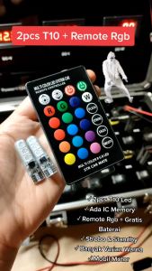 2pcs Lampu Senja LED T10 Super Terang RGB Remote 16 Warna 5050 SMD 12V Bisa Untuk Mobil Motor BB