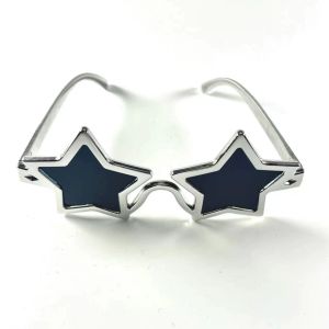 Vintage Frameless Star Pentagram Shape Punk Sun Glasses Y2K Fashion Retro Decorative Glasses for Women Men