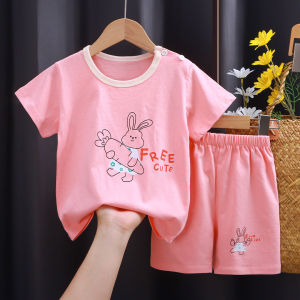 Bộ Áo Thun Quần Short Thể Thao Hè Cho Bé Trai Gái Chất Liệu Cotton