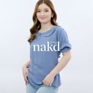 NAKD FASHION JULISSA BASIC DAILY PUFF CHALLIS CASUAL OFFICE WOMEN BLOUSE TOP 1842