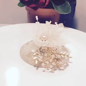 Pearl Leaf Comb Headband Hair Accessories For Women Tiara Headband Wedding Accessories Headband on the head