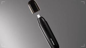 MAXGROOM Mini Electric Nose Hair Trimmer for Men 360° Rotating Dual-Blade Painless Safe Trimmer For Nose AndEar Low Noise Washable Nose Hair Cutter Ear Hair Clipper M-2220
