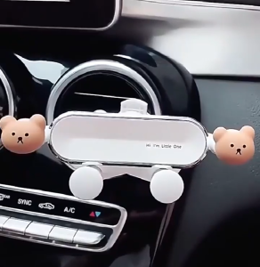 Chicmine Cute Cartoon Air Vent Phone Holder 360 Degrees Rotatable Car Mount Universal Phone Mount  Easy One-Hand Operation Fun Dashboard Accessory