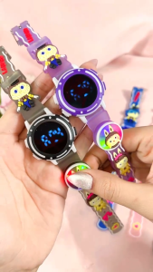 【promo】Jam Tangan Digital Anak LED Dengan Karakter Kartun Labubu Yang Lucu Dan Fitur Strap Rubber Berlampu